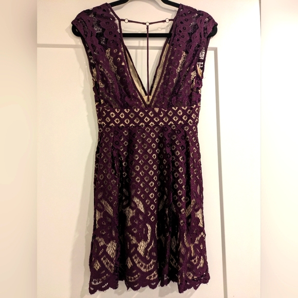 Free People Lace Purple Dress - Picture 2 of 4